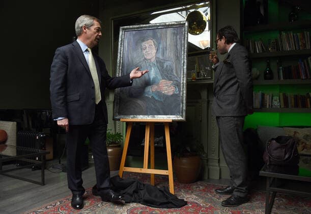 London, Nigel Farage präsentiert ein Selbstporträt mit dem Titel Mr. Brexit