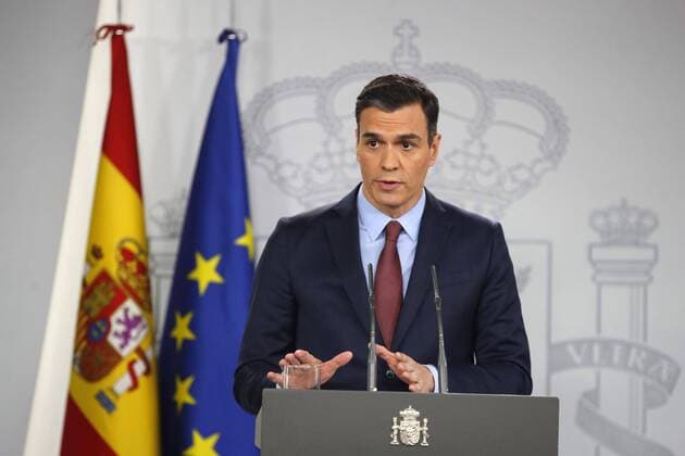 Coronavirus in Spanien, Pressekonferenz mit Pedro Sanchez in Madrid