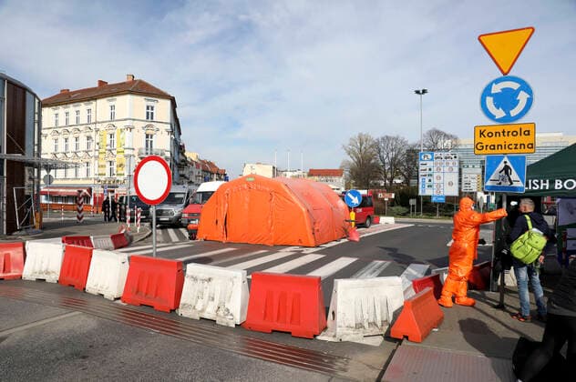 Coronavirus in Polen, Markt in Slubice wegen Corona geschlossen