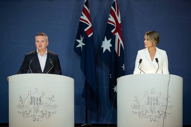 Sydney, Coronavirus PK mit Chris Bowen und Kristina Keneally