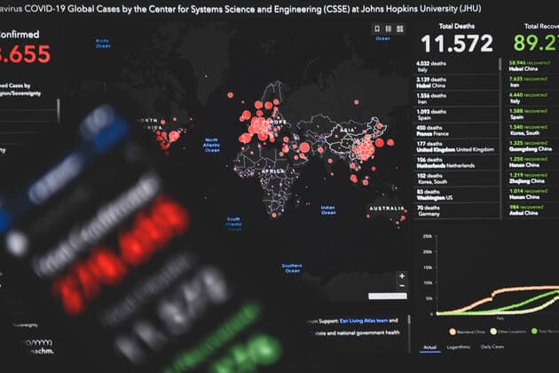 Coronavirus, Statistik der Universität in Baltimore
