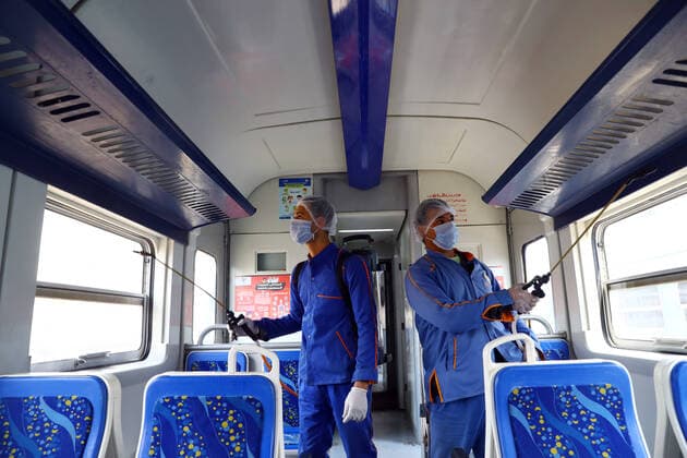 Coronavirus in Ägypten, Eindrücke von einem Bahnhof in Kairo