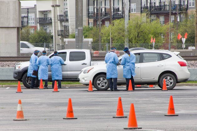 Coronavirus in den USA, Drive-Thru-Tests in Dallas