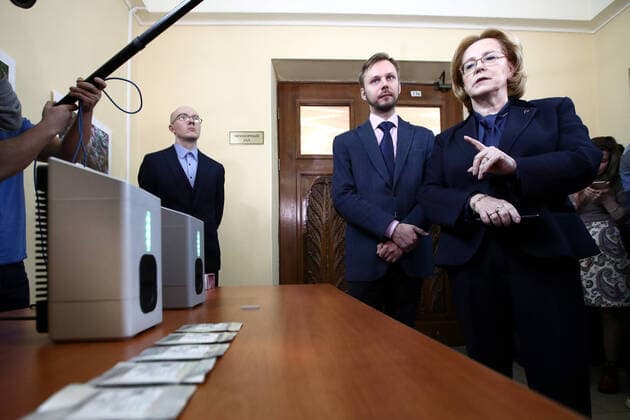 Coronavirus in Russland, Gesundheitsministerin Skworzowa Pressetermin