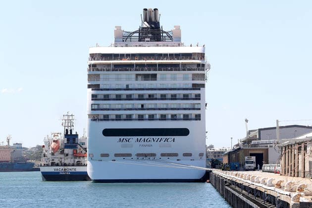 Coronavirus in Australien, Kreuzfahrtschiff MSC Magnifica in Perth