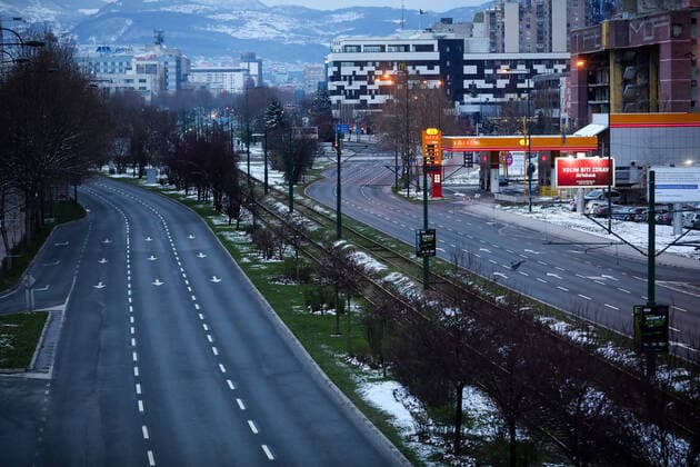 Coronavirus in Sarajevo, Leere Straßen
