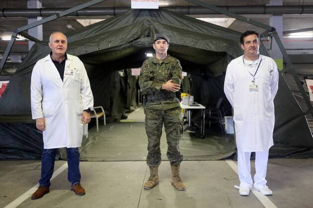Coronavirus in Spanien, Provisorisches Krankenhaus in Oviedo