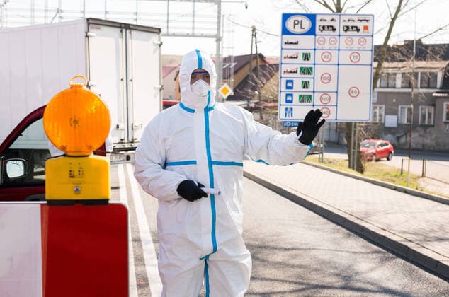 Coronavirus, Kontrollen an der deutsch-polnischen Grenze in Krajnik Dolny