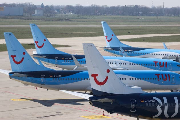 Coronavirus, TUI-Flugzeuge am Boden in Hannover
