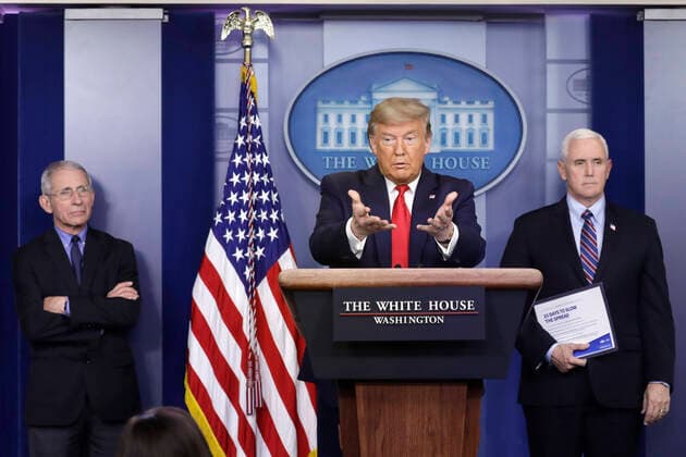 Coronavirus in den USA, Präsident Trump Pressekonferenz