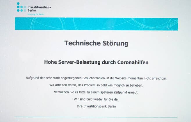 Coronavirus, Ansturm auf Berliner Soforthilfen legt IBB-Webseite lahm