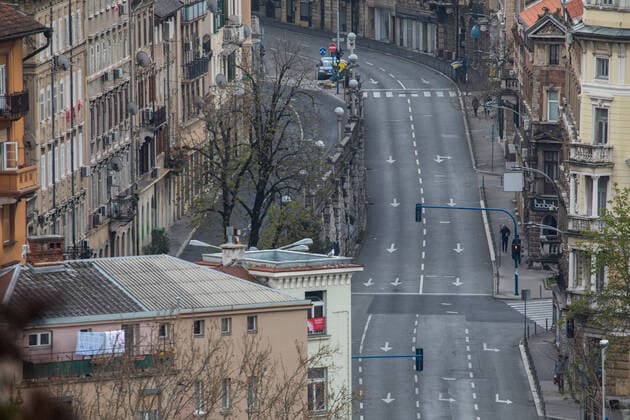 Coronavirus in Kroatien, Leere Straßen in Rijeka