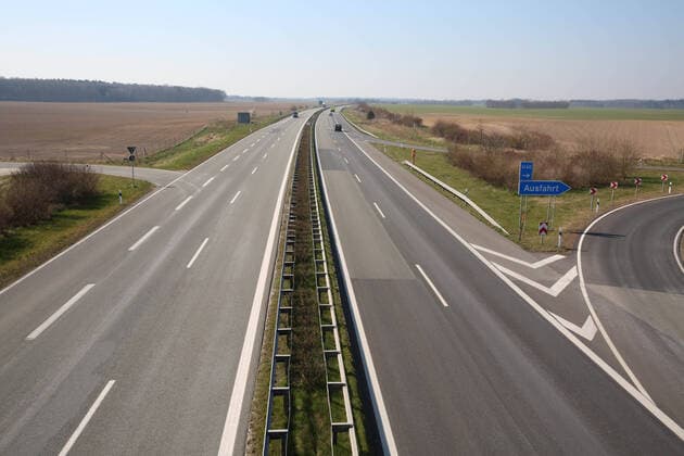Coronavirus in Mecklenburg-Vorpommern, Leere Autobahn A20
