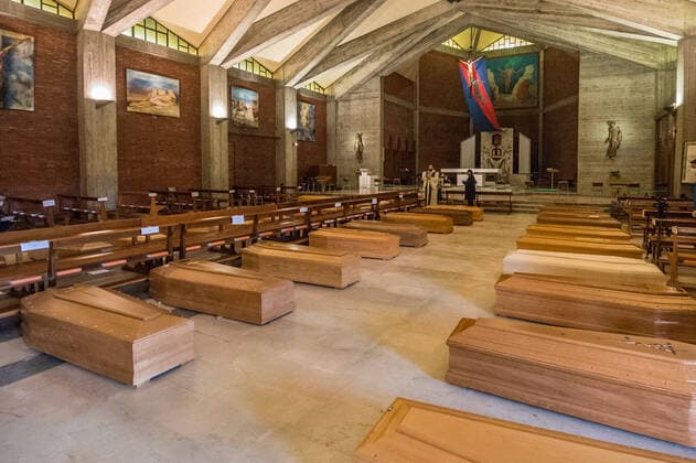 Coronavirus in Bergamo, Eindrücke aus San Giuseppe Kirche in Seriate
