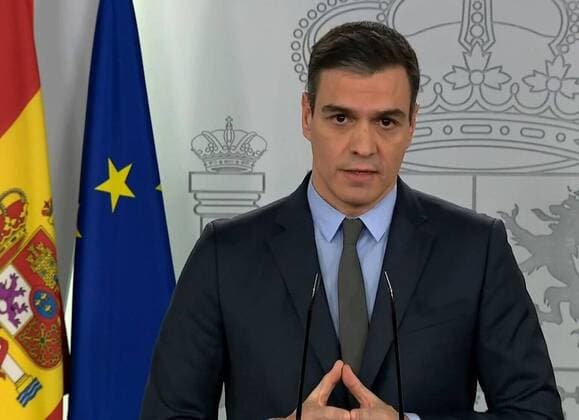 Coronavirus in Spanien, Pedro Sanchez Presskonferenz in Madrid