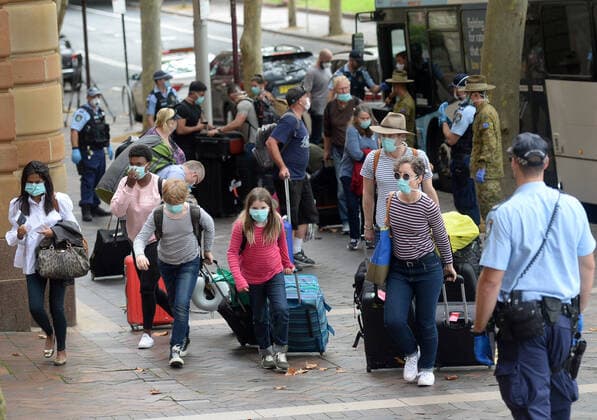Coronavirus in Australien, Rückkehrende Kreuzfahrttouristen müssen in Quarantäne