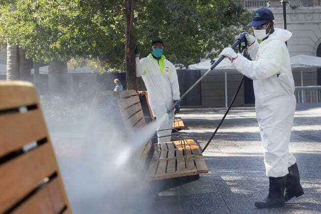 Coronavirus in Chile, Desinfizierungen in Santiago
