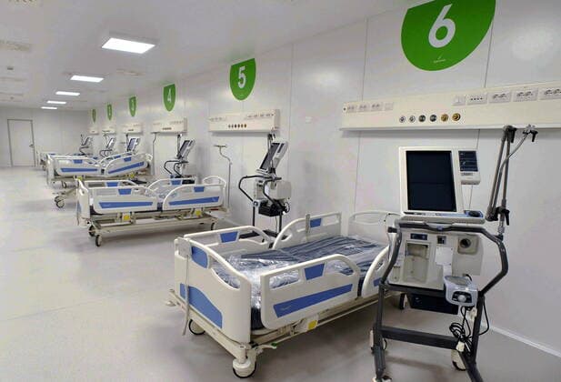 Coronavirus in Italien, Vorstellung des Fiera al Portello Krankenhauses in Mailand