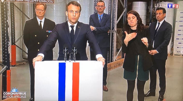 Coronavirus in Frankreich, Emmanuel Macron Pressekonferenz