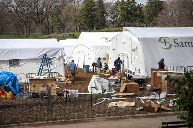 Coronavirus, USA, Bau von Feld-Hospital in New York