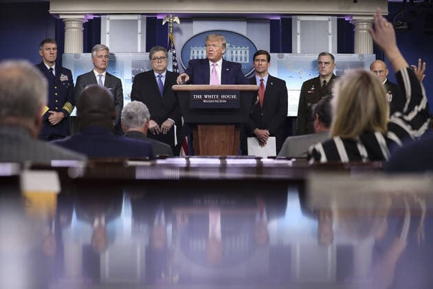USA, Donald Trump Pressekonferenz mit der Coronavirus Task Force
