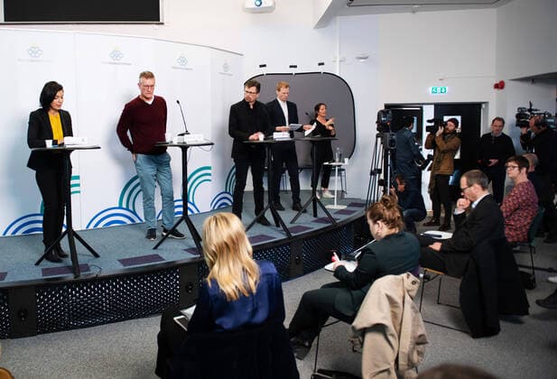 Coronavirus in Schweden, Gesundheits-Pressekonferenz in Stockholm