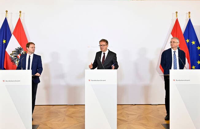 Coronavirus in Österreich, Pressekonferenz im Bundeskanzleramt in Wien