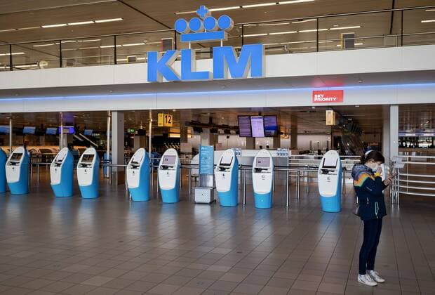 Coronavirus, Impressionen vom Flughafen Amsterdam-Schiphol