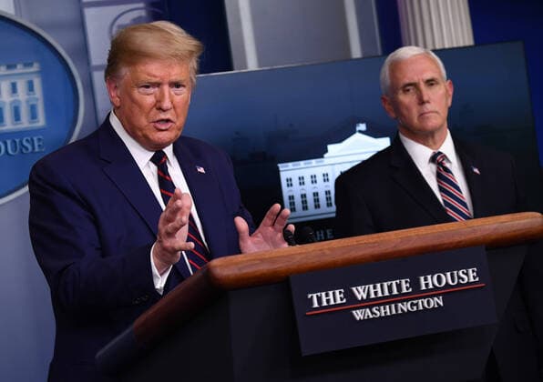 Coronavirus in den USA, Donald Trump Pressekonferenz in Washington