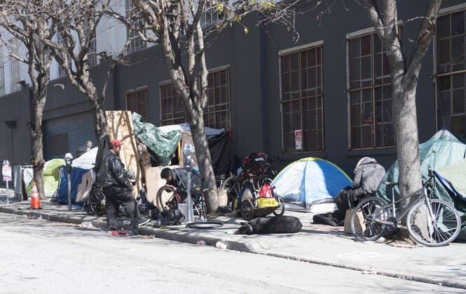 Coronavirus in den USA, Obdachlose in den Straßen von San Francisco