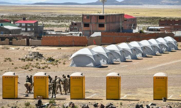 Coronavirus in Bolivien, Militär errichtet Quarantäne-Lager in Pisiga