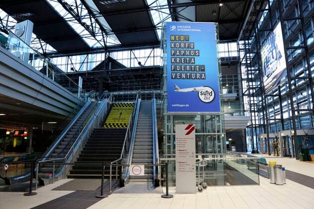 Coronavirus, Stillstand am Flughafen Dresden