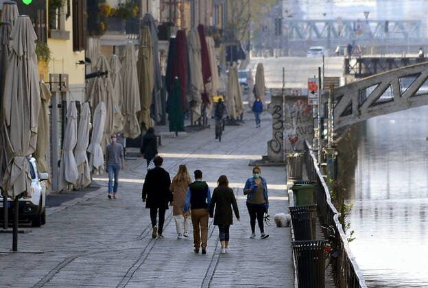 Coronavirus in Italien, Impressionen aus Mailand