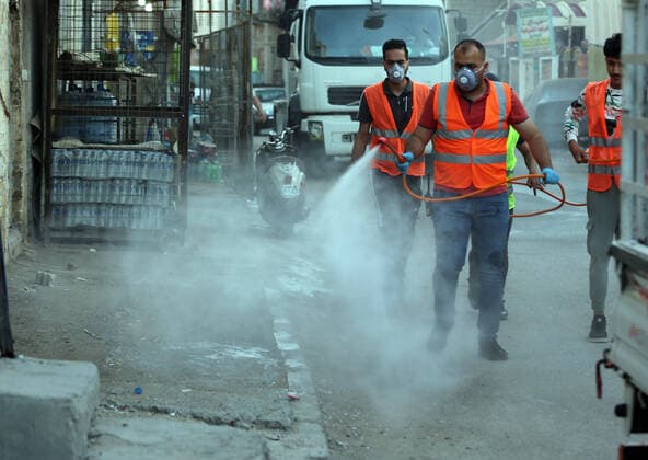 Coronavirus im Irak, Desinfektion in Bagdad