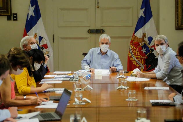 Coronavirus in Chile, Krisensitzung mit Sebastian Pinera in Santiago