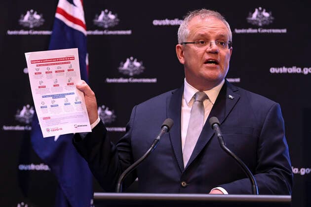 Coronavirus in Australien, Scott Morrison Pressekonferenz in Canberra