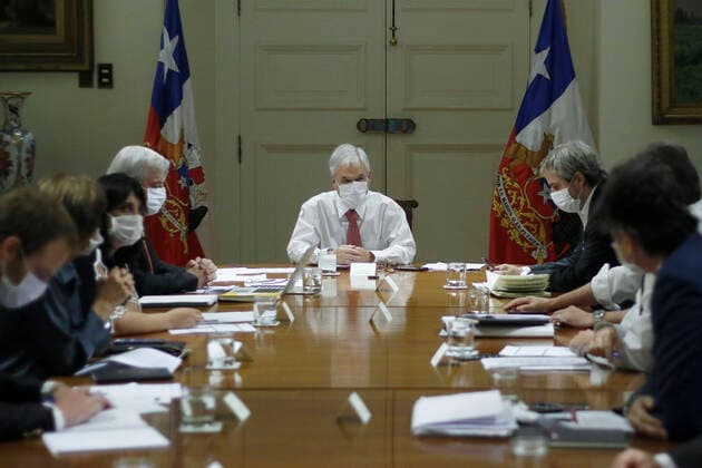 Coronavirus in Chile, Krisensitzung mit Sebastian Pinera in Santiago