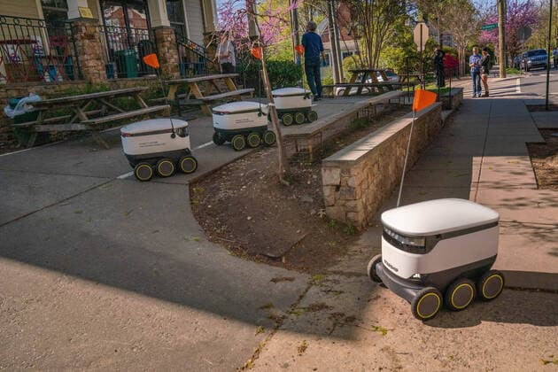 Coronavirus in USA, Starship Lieferungs-Roboter unterwegs in Washington