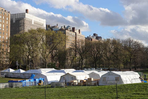 Coronavirus in USA, Feldkrankenhaus im Central Park in New York