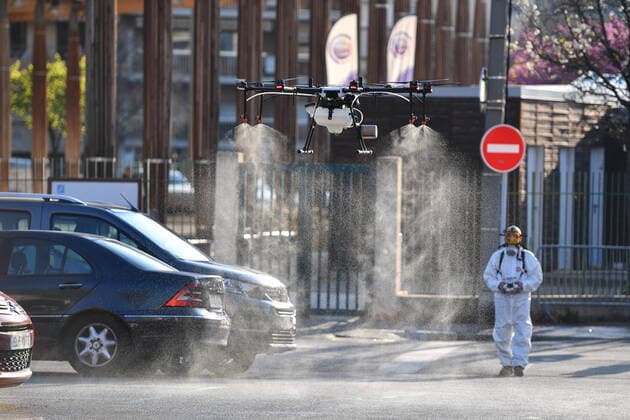 Coronavirus in Frankreich, Desinfektionen in Cannes