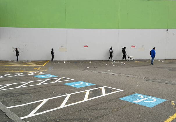 Coronavirus in Neuseeland, Abstandhalten beim Einkauf in Wellington