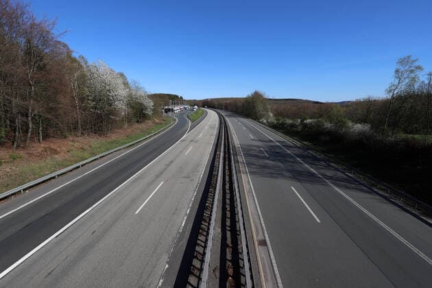 Coronavirus in Nordrhein-Westfalen, Leere Autobahn A45