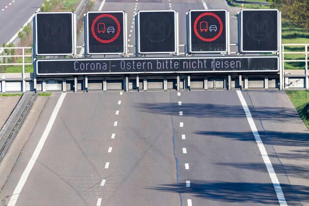 Coronavirus in Baden-Württemberg, Autobahn A8 bei Stuttgart in Zeiten der Corona-Pandemie