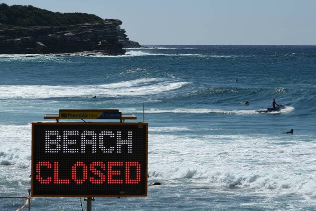 Coronavirus in Australien, Eindrücke vom Bondi Beach in Sydney