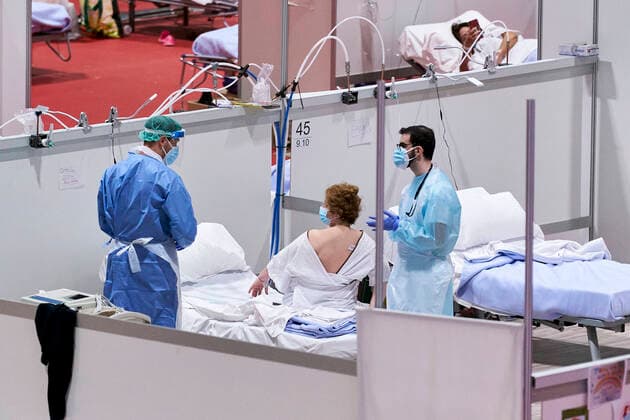 Coronavirus in Spanien, Eindrücke aus dem Notkrankenhaus auf dem Messegelände IFEMA in Madrid