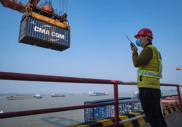 Coronavirus in China, Eindrücke vom Containerhafen in Wuhan