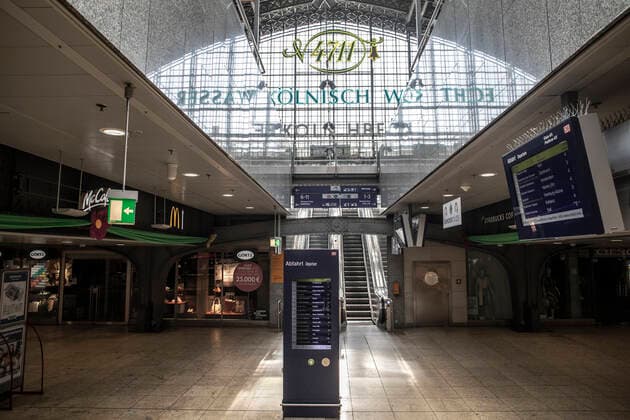 Coronavirus in NRW, Eindrücke vom Hauptbahnhof in Köln