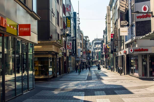 Coronavirus in NRW, Eindrücke von der Hohe Strasse in Köln