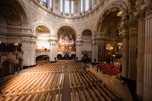 Coronavirus in Berlin, Festgottesdienst im Berliner Dom am Ostersonntag ohne Besucher
