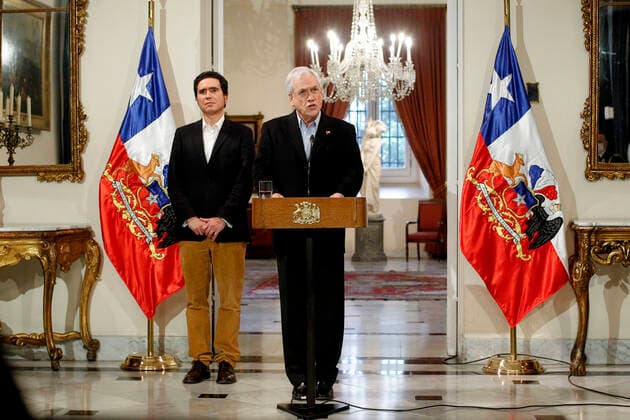 Coronavirus in Chile, Pressekonferenz mit Sebastian Pinera in Santiago